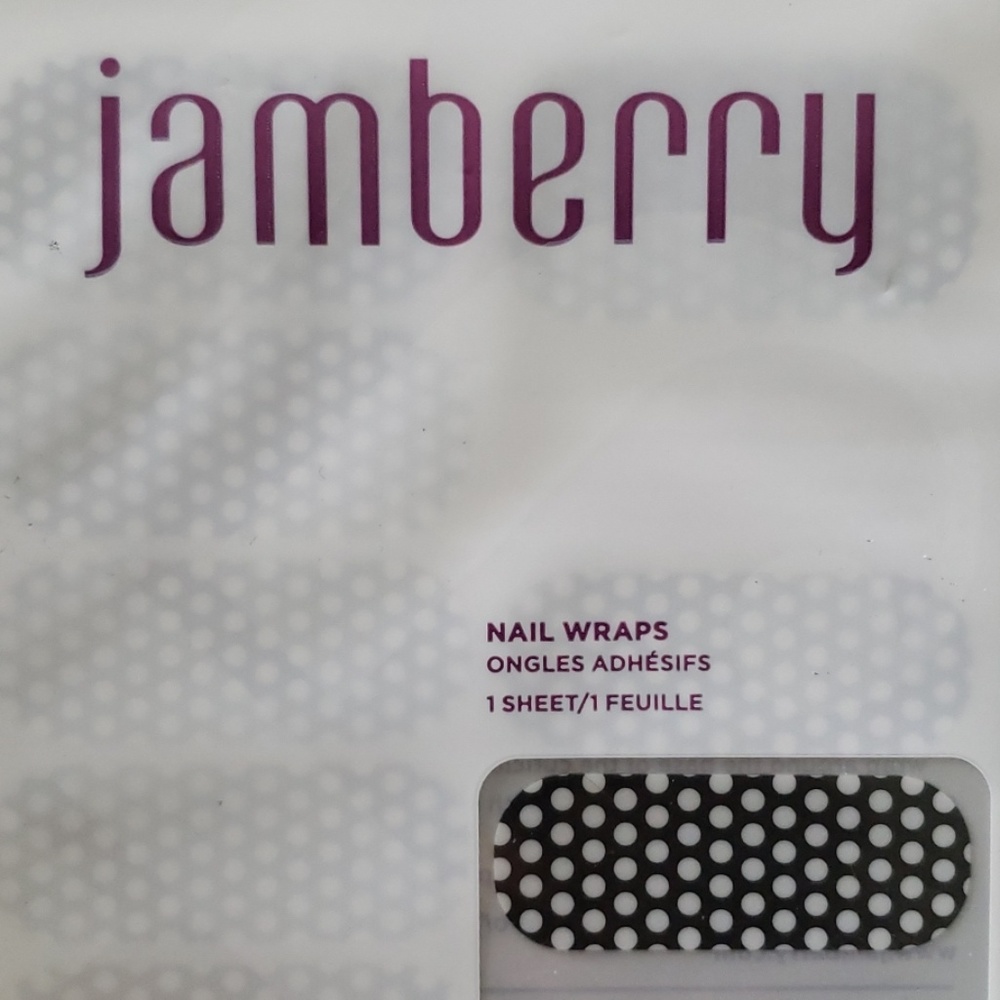 Jamberry Black and White Polka Dot Nail Wraps